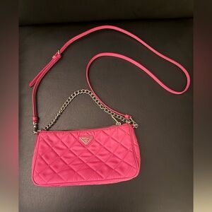 Prada Fuchsia Quilted Shoulder Bag
